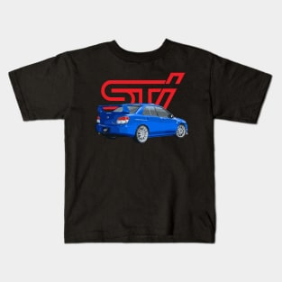 STI SPEC C REAR WOLRD RALLY BLUE Kids T-Shirt